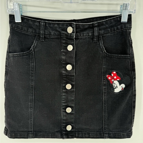 Disney Mini Mouse Embroidered Jean Button Up Skirt Girls Size Large - Picture 1 of 10